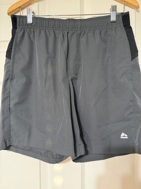 RBX Men's Charcoal Gray Athletic Shorts with Black Side Panels
